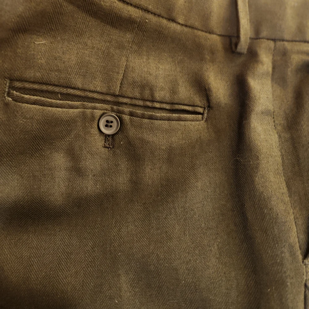 Primark Olive Green Men's Linen & Cotton Slim Cut Single Breasted Suit Size 46R - Picture 13 of 16